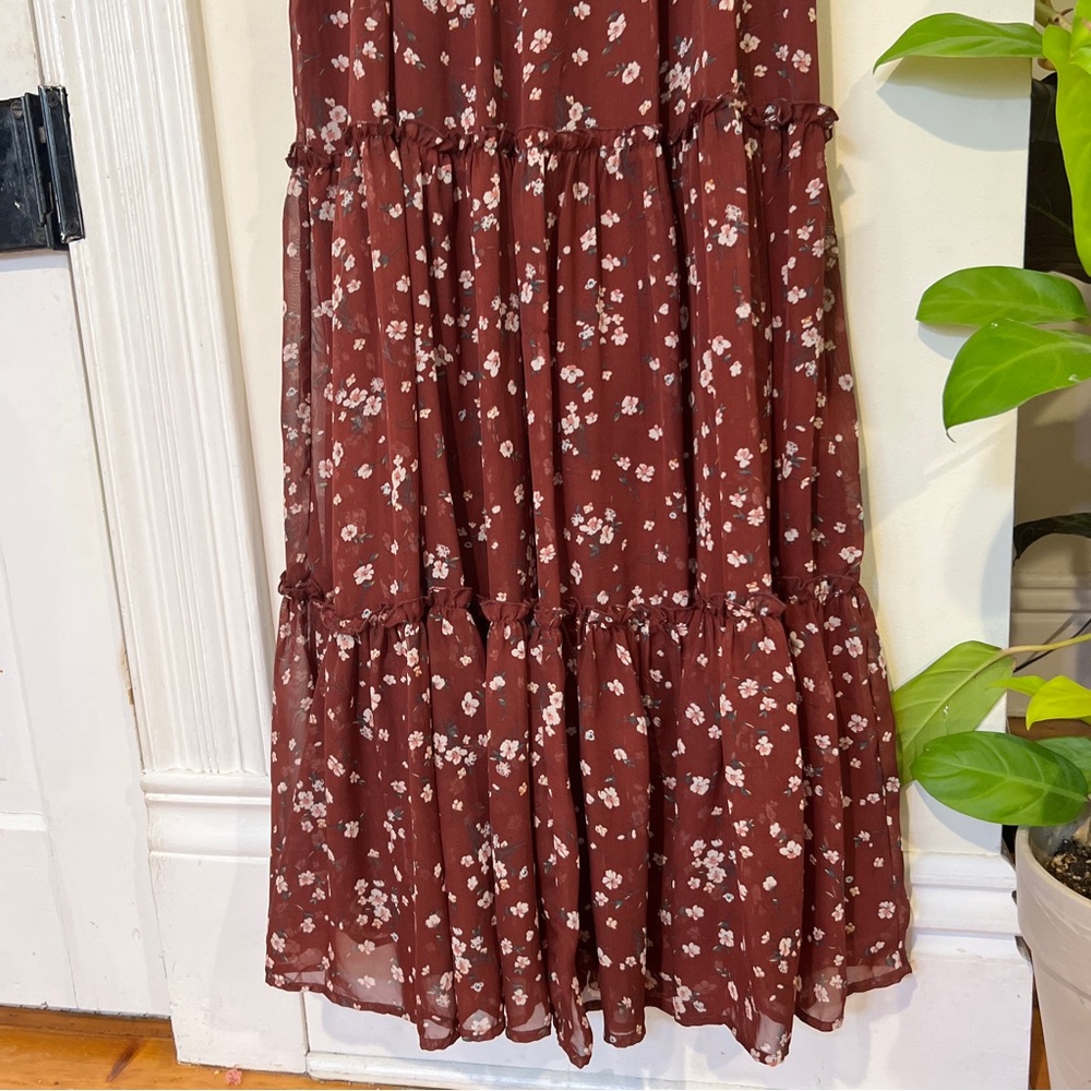 Mikarose Burgundy Floral Maxi Dress - Picture 5 of 6